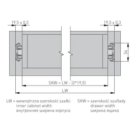Ležajni izvlačenje bez ublažavanja 53 mm - visokootporno