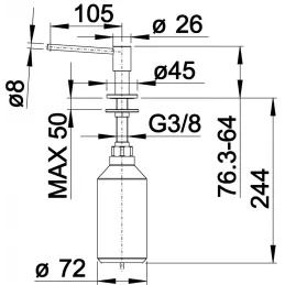 Dozator deterdženta Blanco PIONA / Sjajni krom