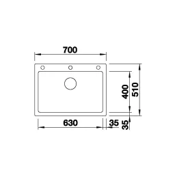 Kamenin sudoper Blanco PLEON 8 / Crna