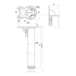 Sklopiva noga za stol FOX / Nehrđajući čelik