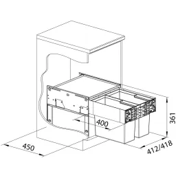 Izvlačna kanta za otpad Blanco SELECT II 45/2