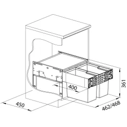 Izvlačiva kanta za otpad Blanco SELECT II 50/2
