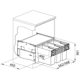 Izvlačni koš za otpad Blanco SELECT II 60/3