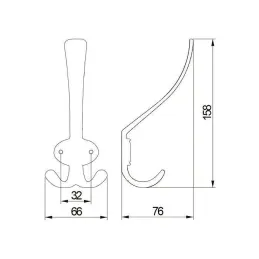 Rustikalna vješalica VATERLO XL / Crna mat