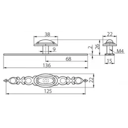 Ručka knopka FLORENCE / Staro zlato