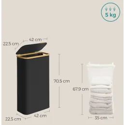 Košara za rublje SOFT 60L / Crna