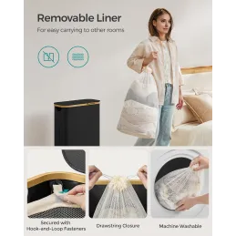 Košara za rublje SOFT 60L / Crna