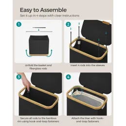 Košara za rublje SOFT 60L / Crna