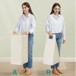 Košara za rublje SPA HARMONY TRIO / Bijela + prirodno drvo