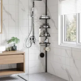 Kutna kupaonska polica REGALO SPA / Crna