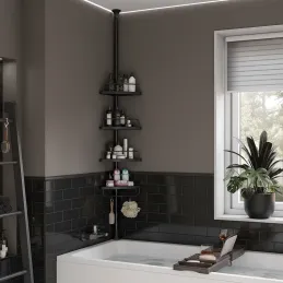 Kutna kupaonska polica REGALO SPA / Crna