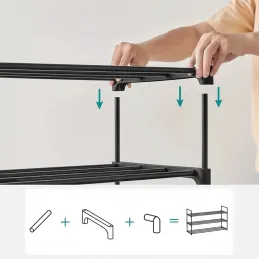 Stalak za cipele EKKO LINE / Crna mat