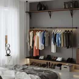 Set 2 kom Vešić za odjeću REGALO DUO 920 mm / Crna mat