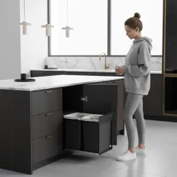 Ugradbeni koš za otpadke GALANT 350mm - 2 x 20L / Crna