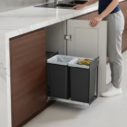 Výsuvni koš za otpad GALAXY 300mm - 2 x15L / Crna