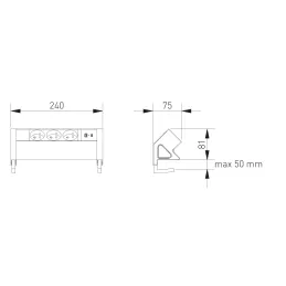 Interijerna stolna utičnica DESK 3x230V + 2xUSB punjenje / Crna mat