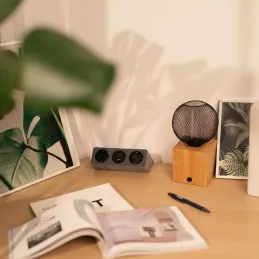 Interijer utičnica za stol VISION SCHUKO 2x230V + 2xUSB punjenje / Siva