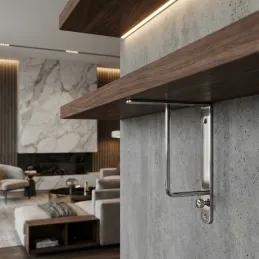 Držač police s vješalicom HANG / Sjajni krom