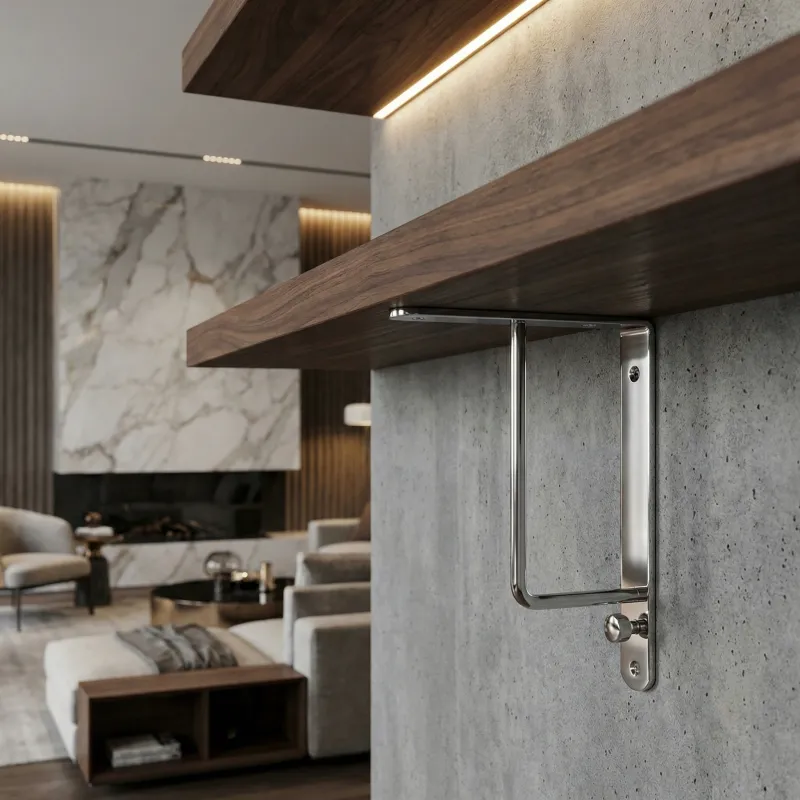 Držač police s vješalicom HANG / Sjajni krom