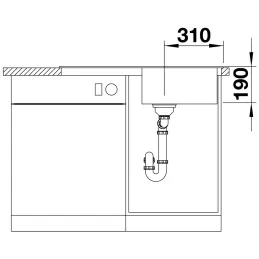 Kameninovski sudoper Blanco SONA 45 S