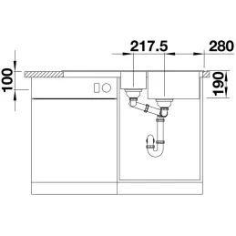 Kuhinjski sudoper od kamene mase Blanco SONA 6 S / Crna