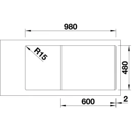 Kamenin sudoper Blanco SONA 6 S / Bijela soft
