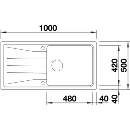 Kamen sudoper Blanco SONA XL 6 S / Antracit