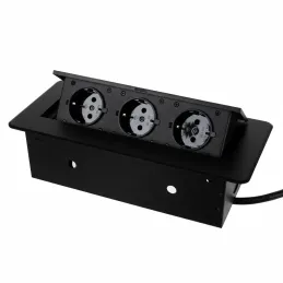 Ugradiva električna utičnica MODERO SCHUKO 3x230V / Crna mat