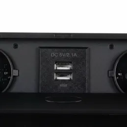 Utična električna utičnica na izvlačenje MODERO SCHUKO 2x230V + USB punjenje / Crna mat