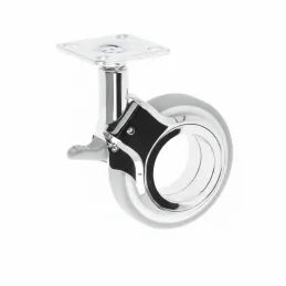 Namještajski kotačić s kočnicom NOVA / Krom - siva