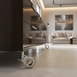 Namještajski kotačić s kočnicom NOVA / Krom - siva