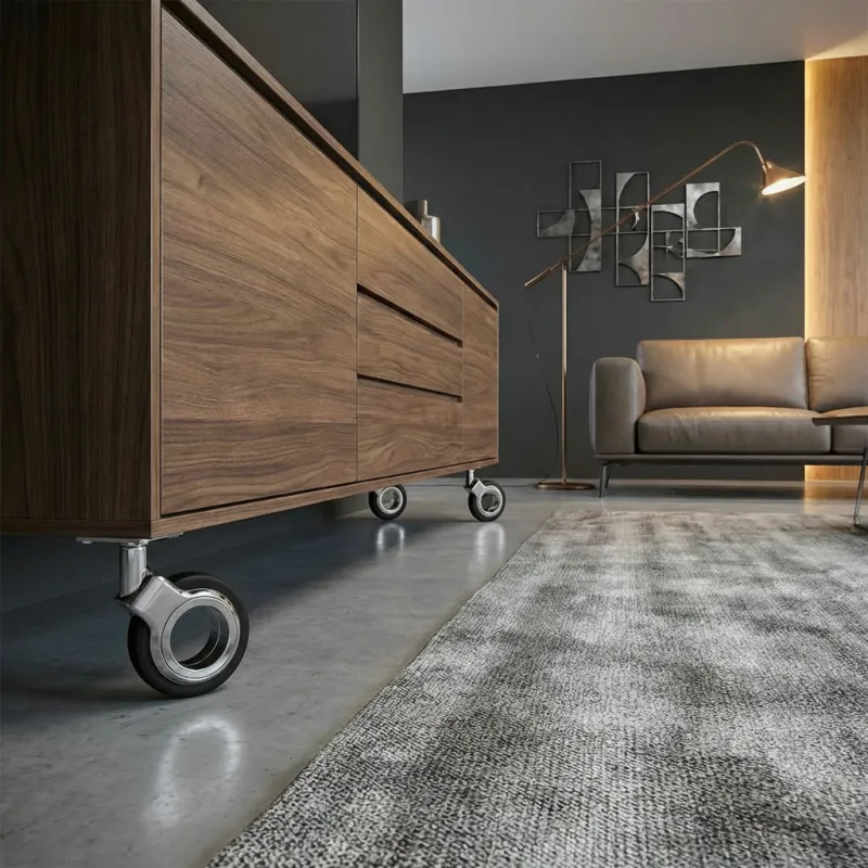 Namještajni kotačić bez kočnice NOVA / Krom - crna