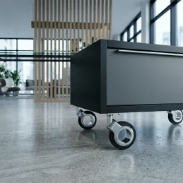 Namještajni kotačić bez kočnice NOVA / Krom - crna