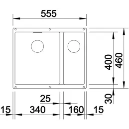 Kamniti sudoper Blanco SUBLINE 340 / 160 U / lijevi