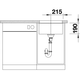 Kamniti sudoper Blanco SUBLINE 320 U