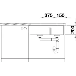 Kameninjski sudoper Blanco SUBLINE 340 / 160 U / desni