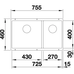 Kameninčki sudoper Blanco SUBLINE 340 / 160 U / desni