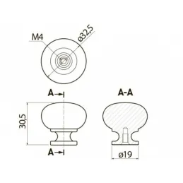 Ručka knopka VALEA / Bijela sjajna