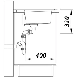 Kuhinjski sudoper od kamene keramike Blanco ZENAR 45 S s ekscentrom / Crna lijeva