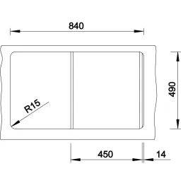 Kameninovski sudoper Blanco ZENAR 45 S s ekscentrom / Siva stijena lijeva