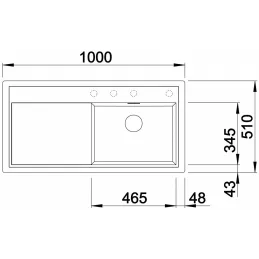 Kameninški sudoper Blanco ZENAR XL 6 S / s ekscentrom / lijevi