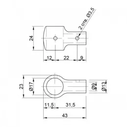 Zidni nosač za viseću šipku / sjajni krom