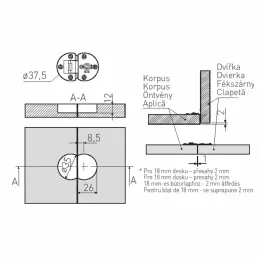 Set 2 komada šarki za preklopna vrata / Staromjedena