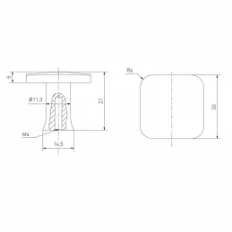 Ručka knopka LANDRA / Nehrđajući čelik
