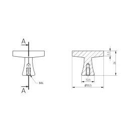 Ručka knopka MAIRA / Nehrđajući čelik