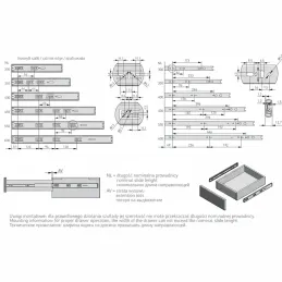 Kuglični vodilica s prigušivačem i bezručno otvaranje 45 mm PRO