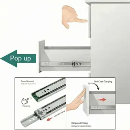 Kuglični vodilica s prigušivačem i bezručno otvaranje 45 mm PRO