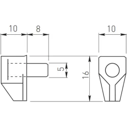 Polična podrška 5 mm SAFETY / Prozirna - 100 kom