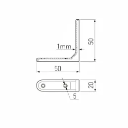 Spojni kutnik 50 x 50 mm / Nikal