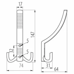 Namještajna vješalica BRUNO Maxi / Crna mat